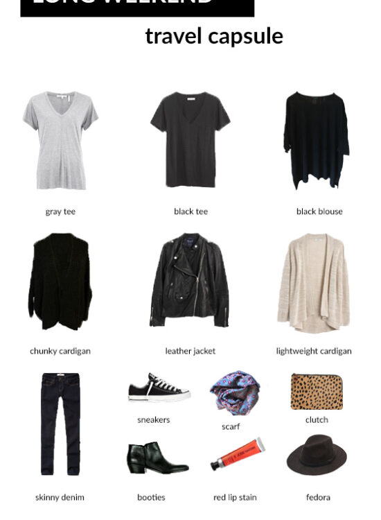 long weekend travel capsule, capsule wardrobe, travel capsule wardrobe, wardrobe 10x10, minimal packing, packing ideas, what to pack