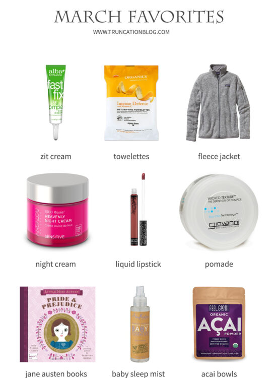 Karin Rambo of truncationblog.com shares her March Favorites: Ethical Beauty, Cruelty Free Makeup, and Skincare