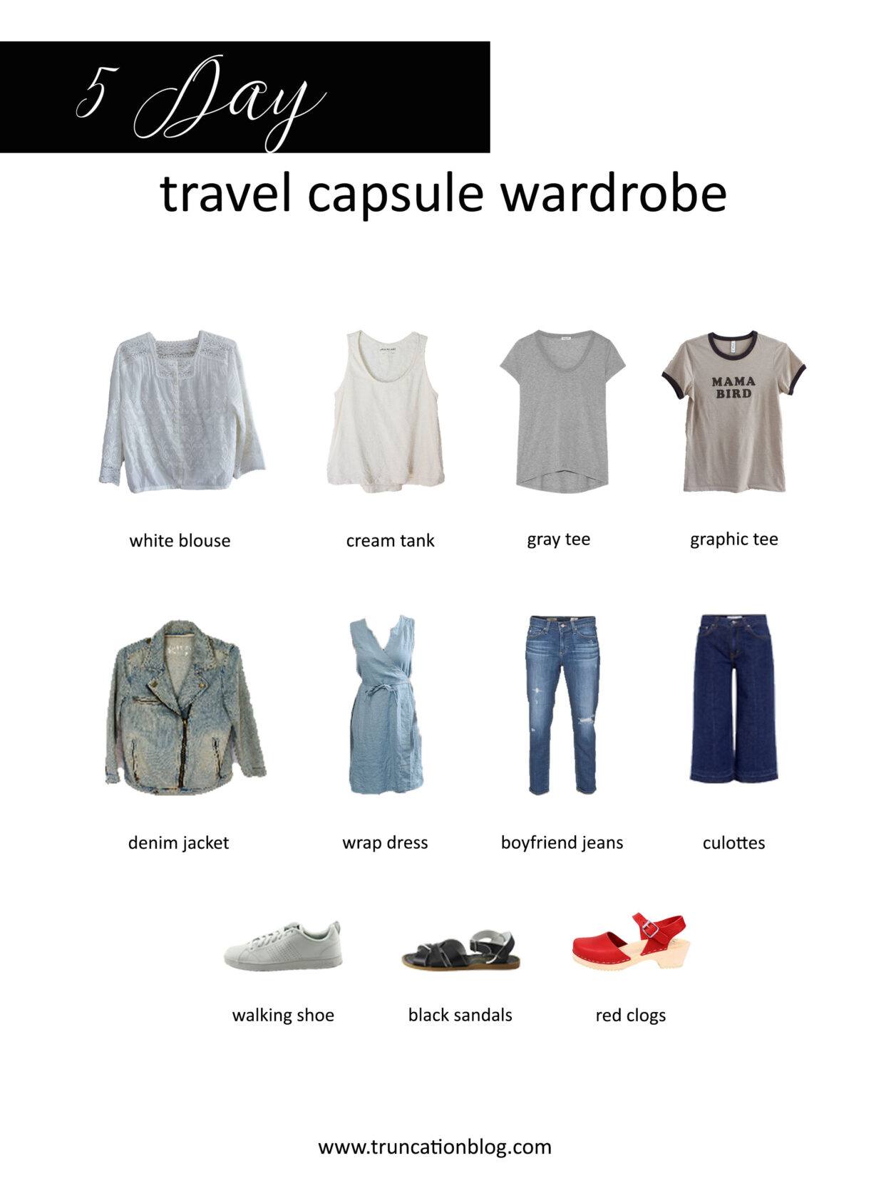 Five Day Travel Capsule Wardrobe
