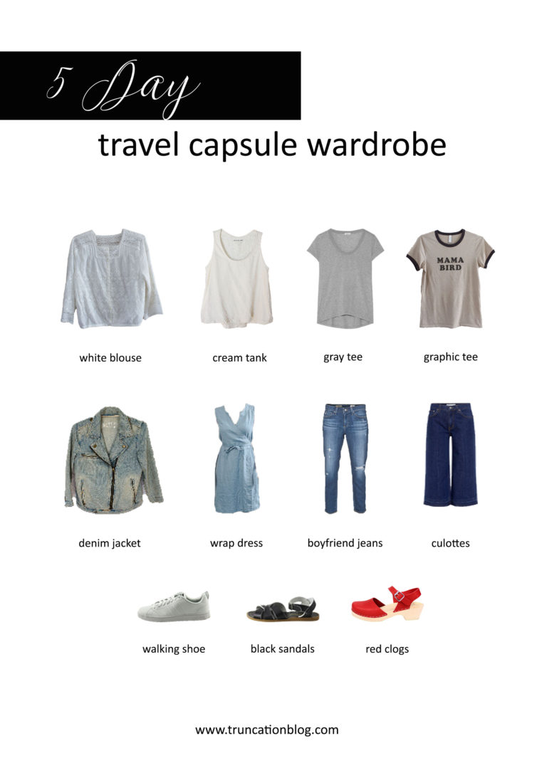Karin Rambo of trunctionblog.com shares her 5 Day Travel Capsule Wardrobe