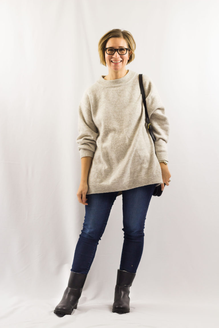 Black Boots and a Tan Slouchy Sweater-1