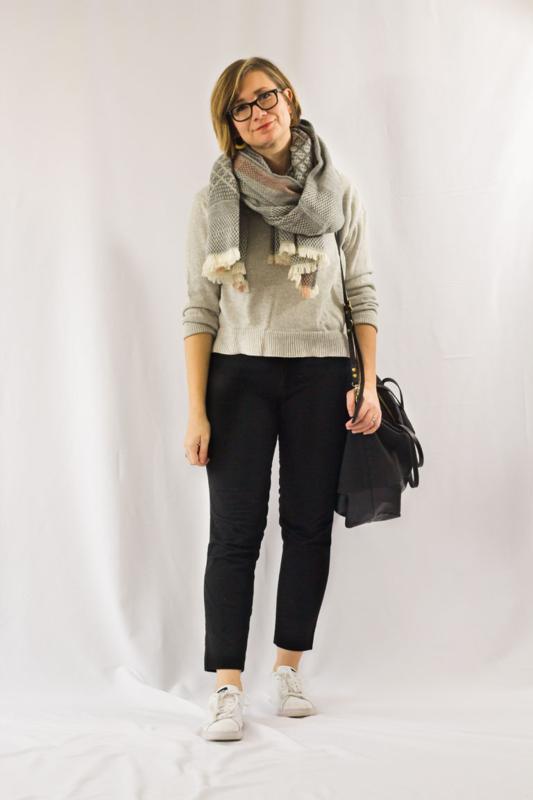 Cropped Sweater and Black Pants-1