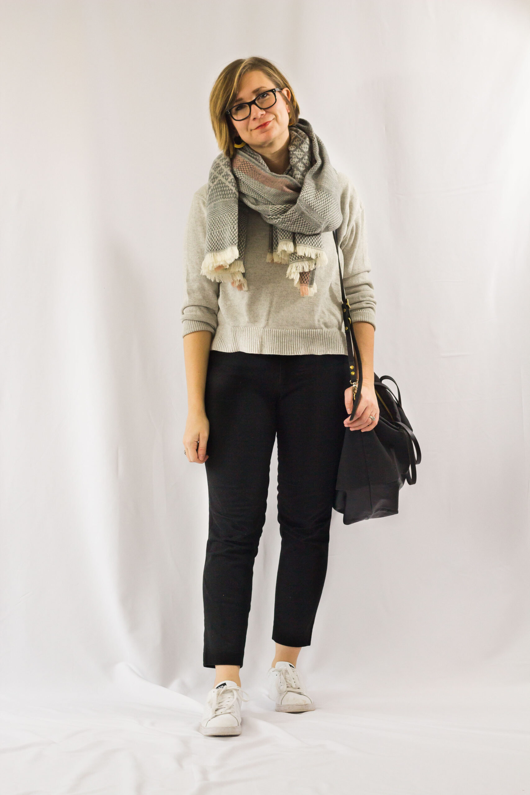 Cropped Sweater and Black Pants-1