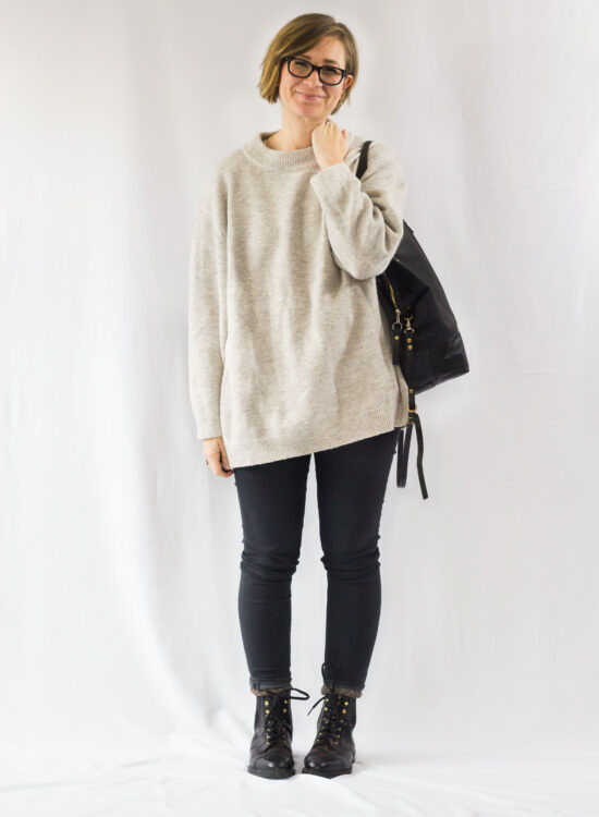 Oversized Sweater and Lace Up Boots-1