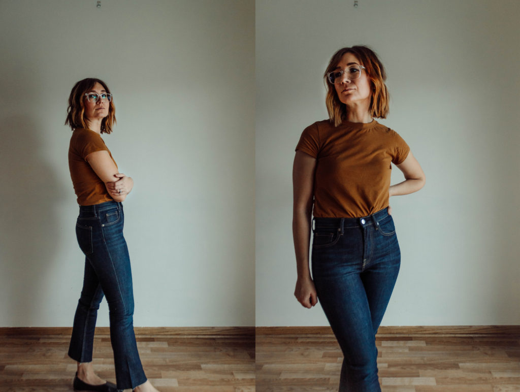 Everlane Denim, Everlane Denim Review, Dark Wash Jeans, Kick Crop Jeans, High Waisted Jeans