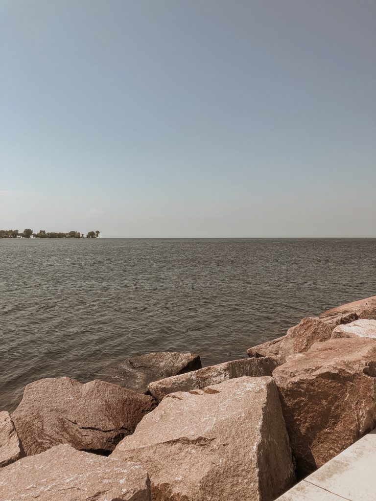view of lake michigan from the marina at egg harbor in door county