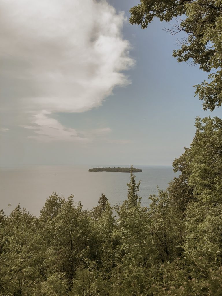 view of lake michigan from pensinsula state park in wisconsin