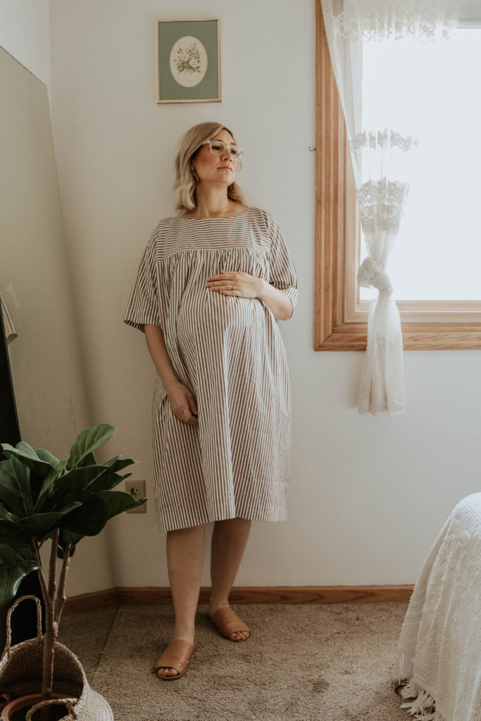 striped tent dress, tent dress, ethical dress