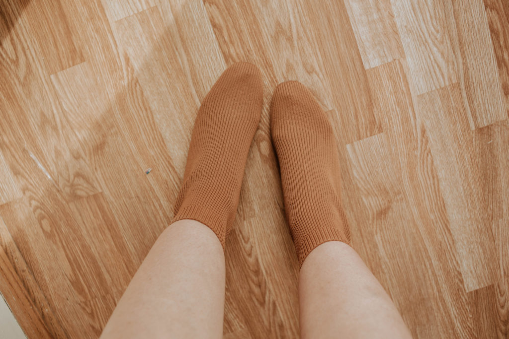 brown glove boot, cognac boot, reknit boot, everlane boot, glove boot