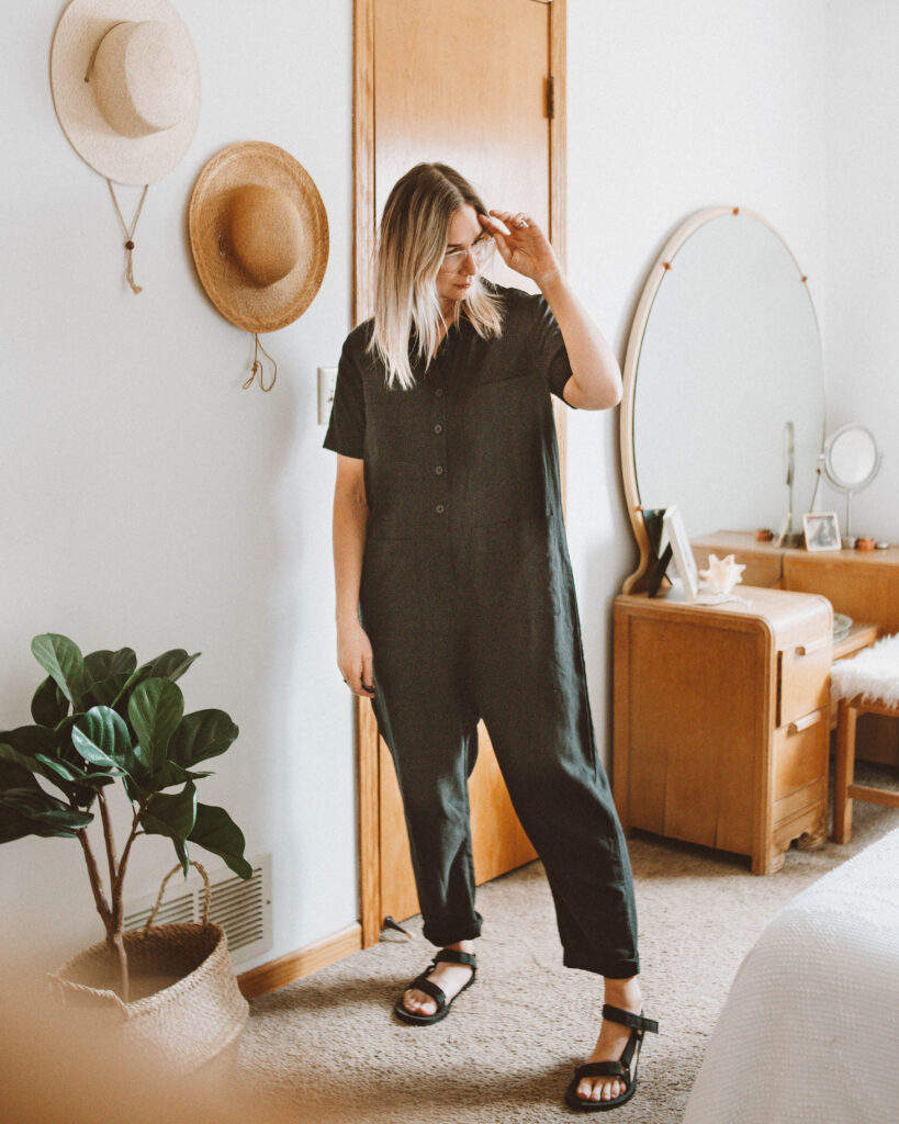5 Days Wearing New Spring Arrivals from Tradlands, finn jumpsuit, black teva sandals