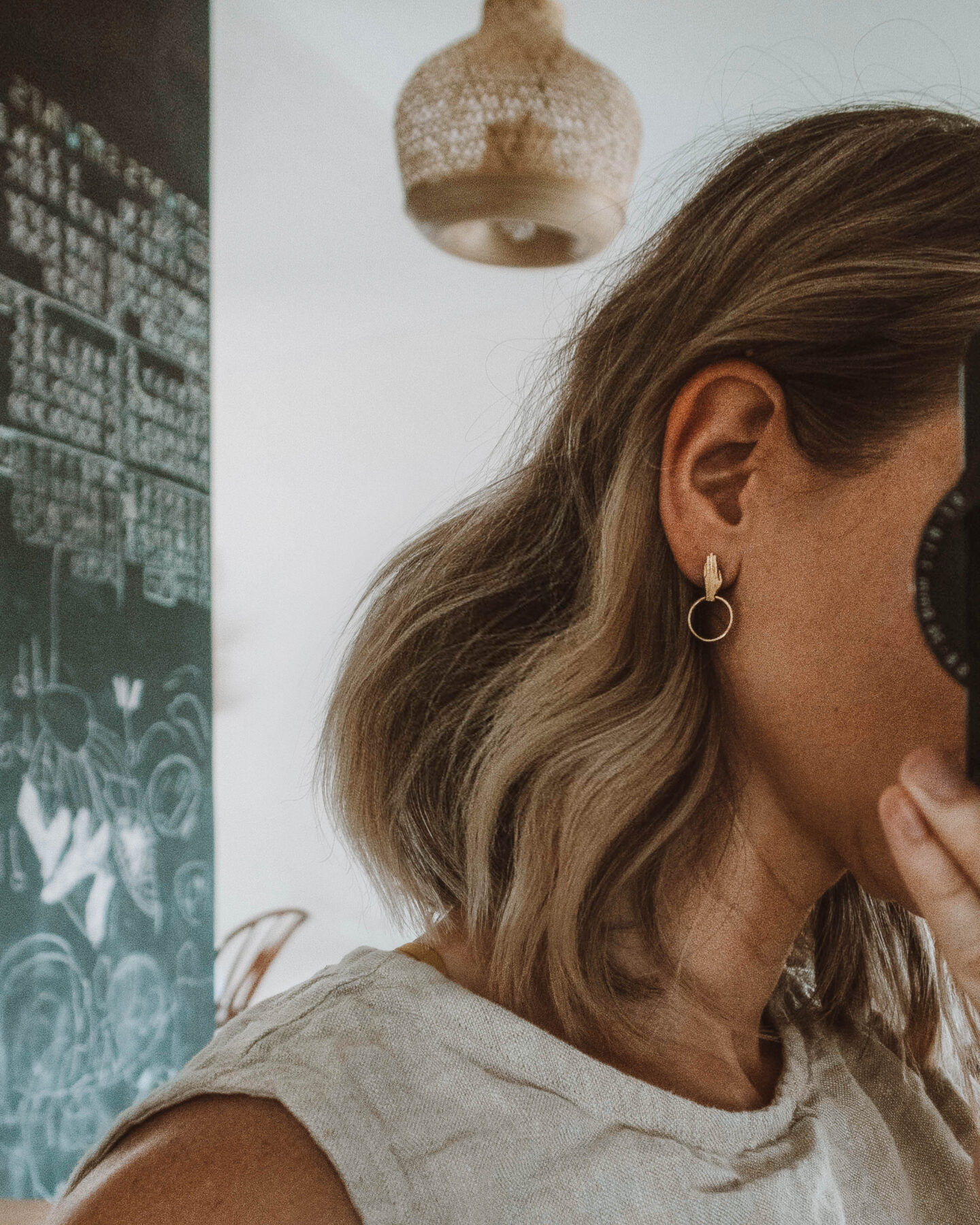 What I Wore this Week, gold statement earrings