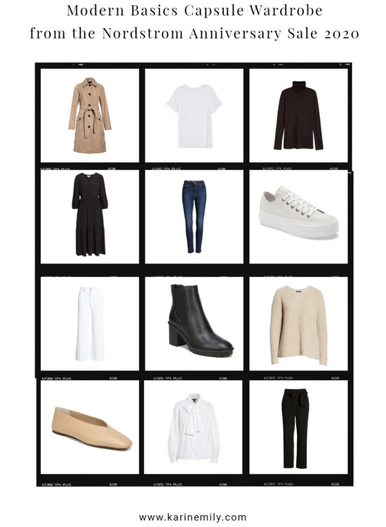 Modern Basics Capsule Wardrobe featuring all pieces from the Nordstrom Anniversary Sale