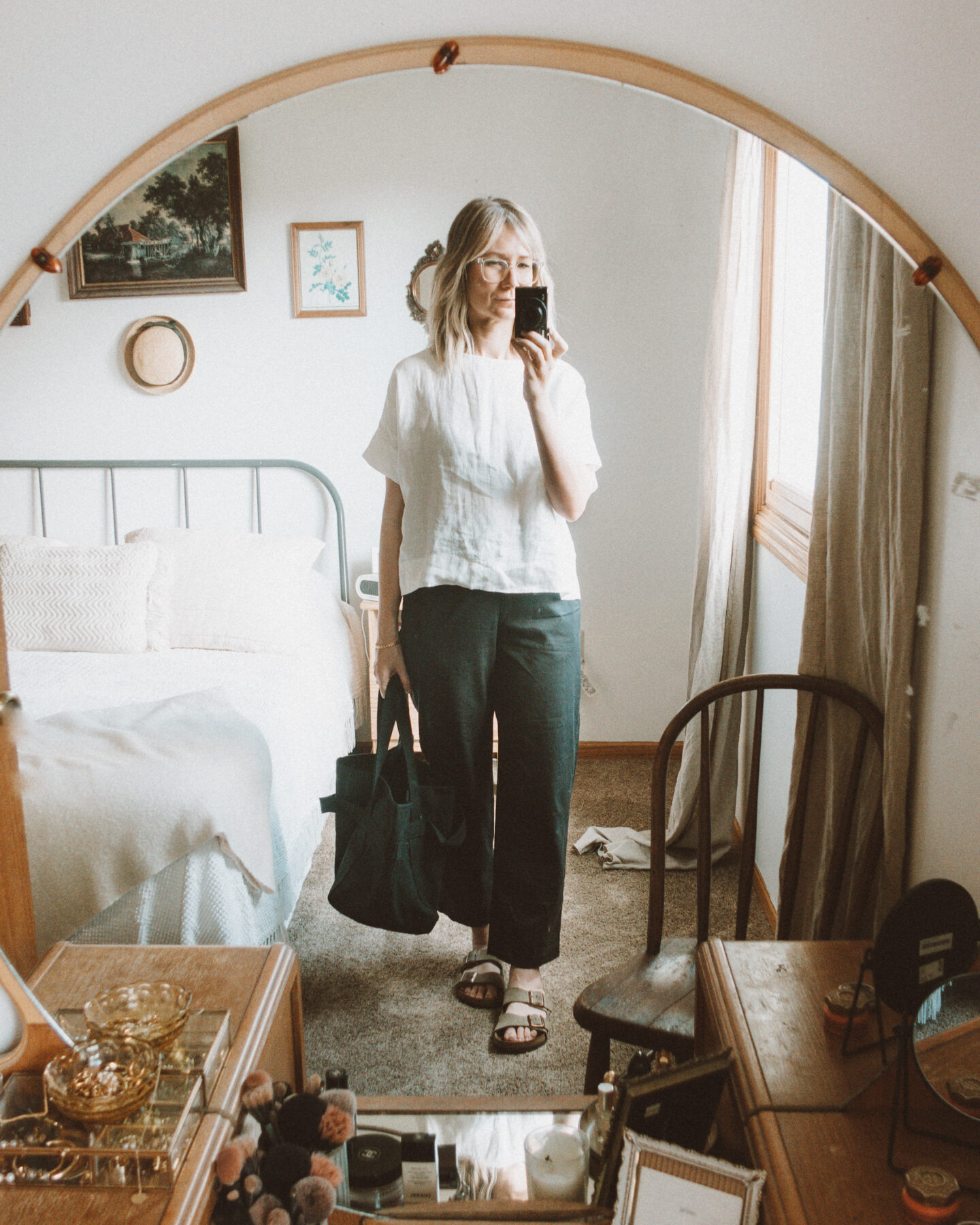 neutral outfits, what i wore this week, linen outfit