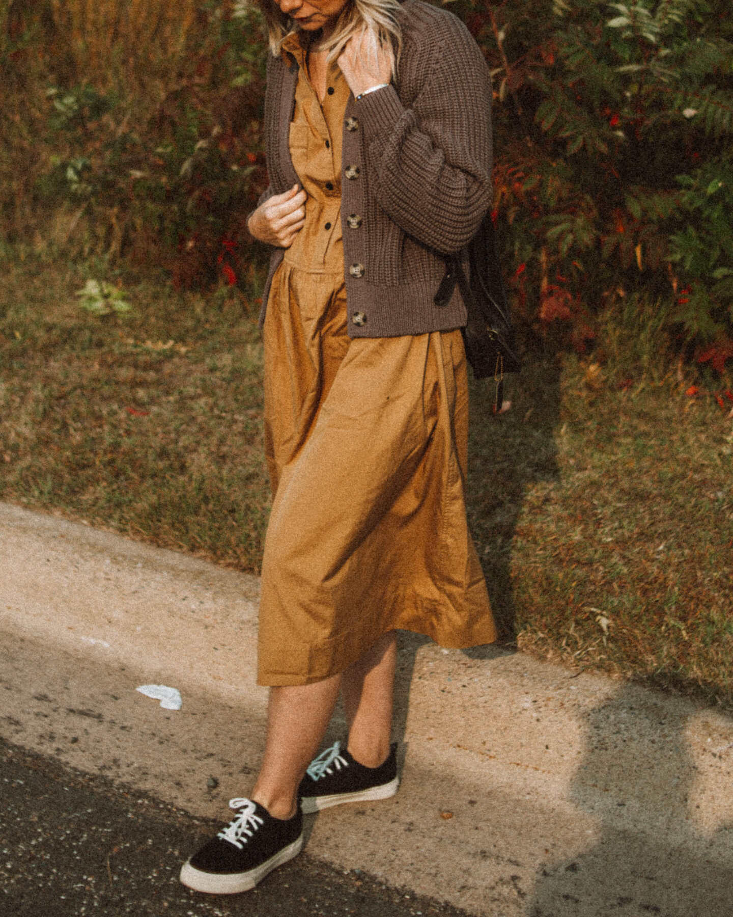 New in at Everlane: What I'm Loving for Fall, parklet shirtdress, texture cotton cardigan, forever sneaker