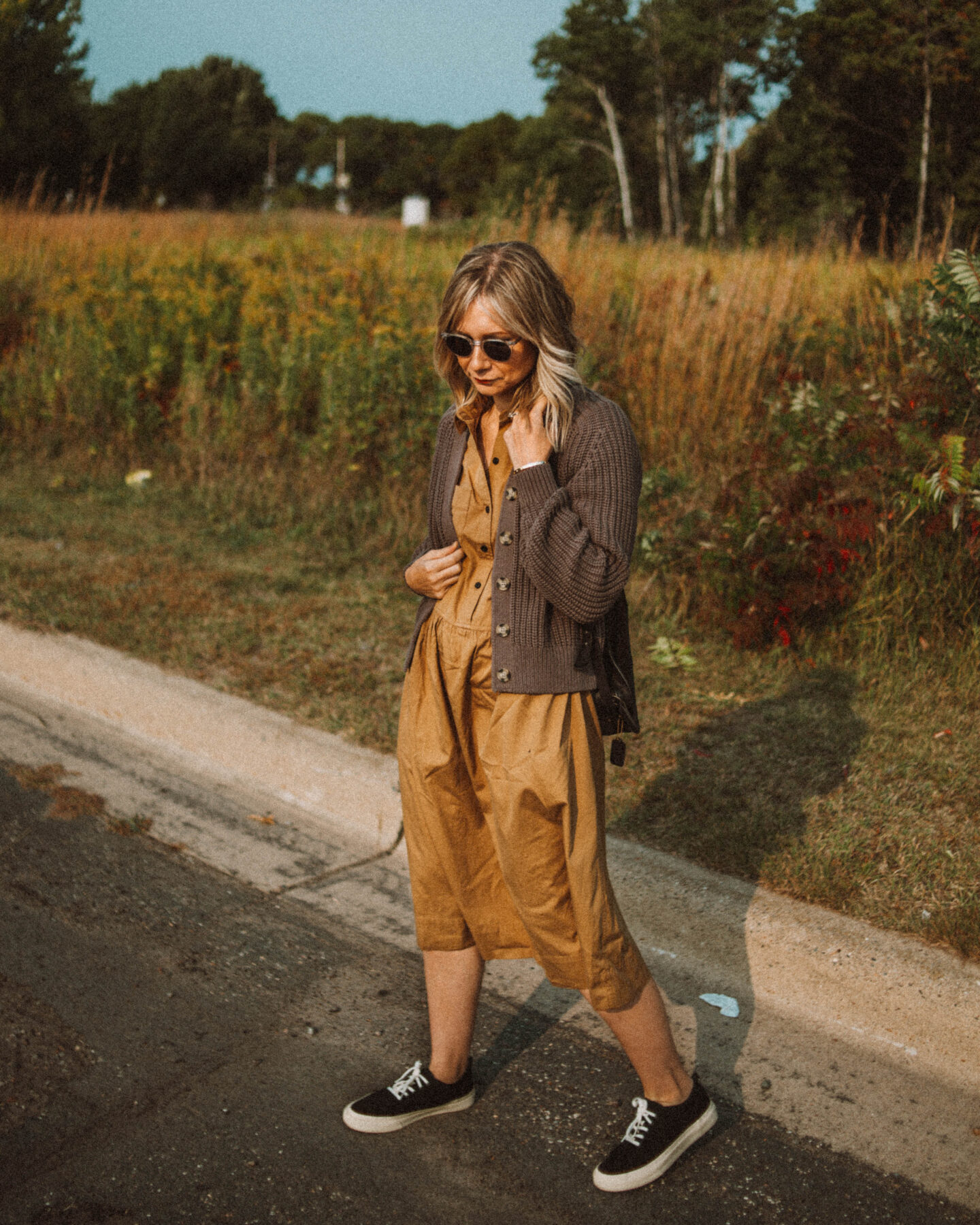 New in at Everlane: What I'm Loving for Fall, parklet shirtdress, texture cotton cardigan, forever sneaker