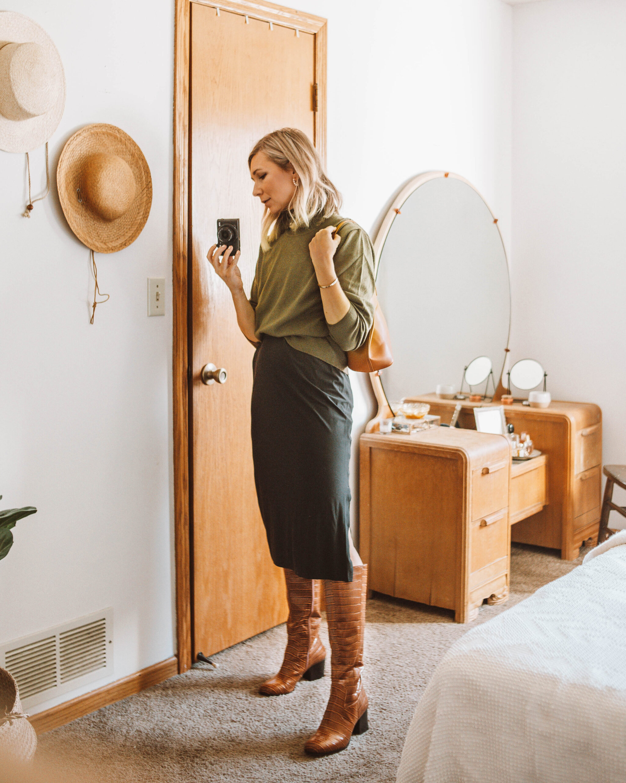 Week of Outfits + 3 Ways to Wear Knee High Boots, Sweater over Slip Dress