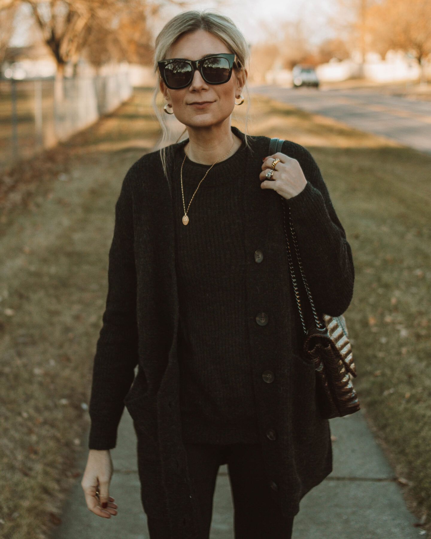 cold weather favorites: new in at everlane, authentic stretch black skinny jeans, alpaca crew, alpaca cardigan, western boots, taupe suede booties