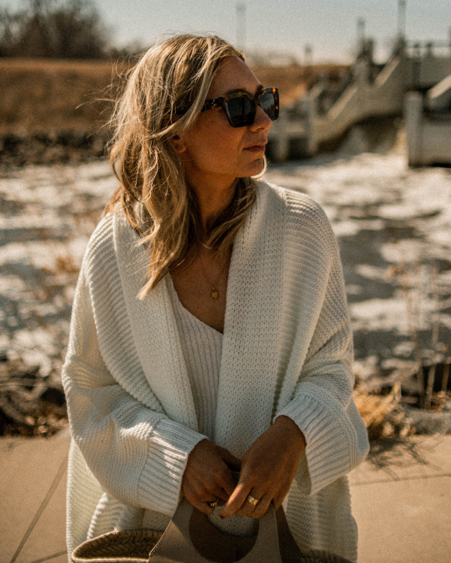 Spring Revolve Picks, white maxi cardigan, white sweater tank