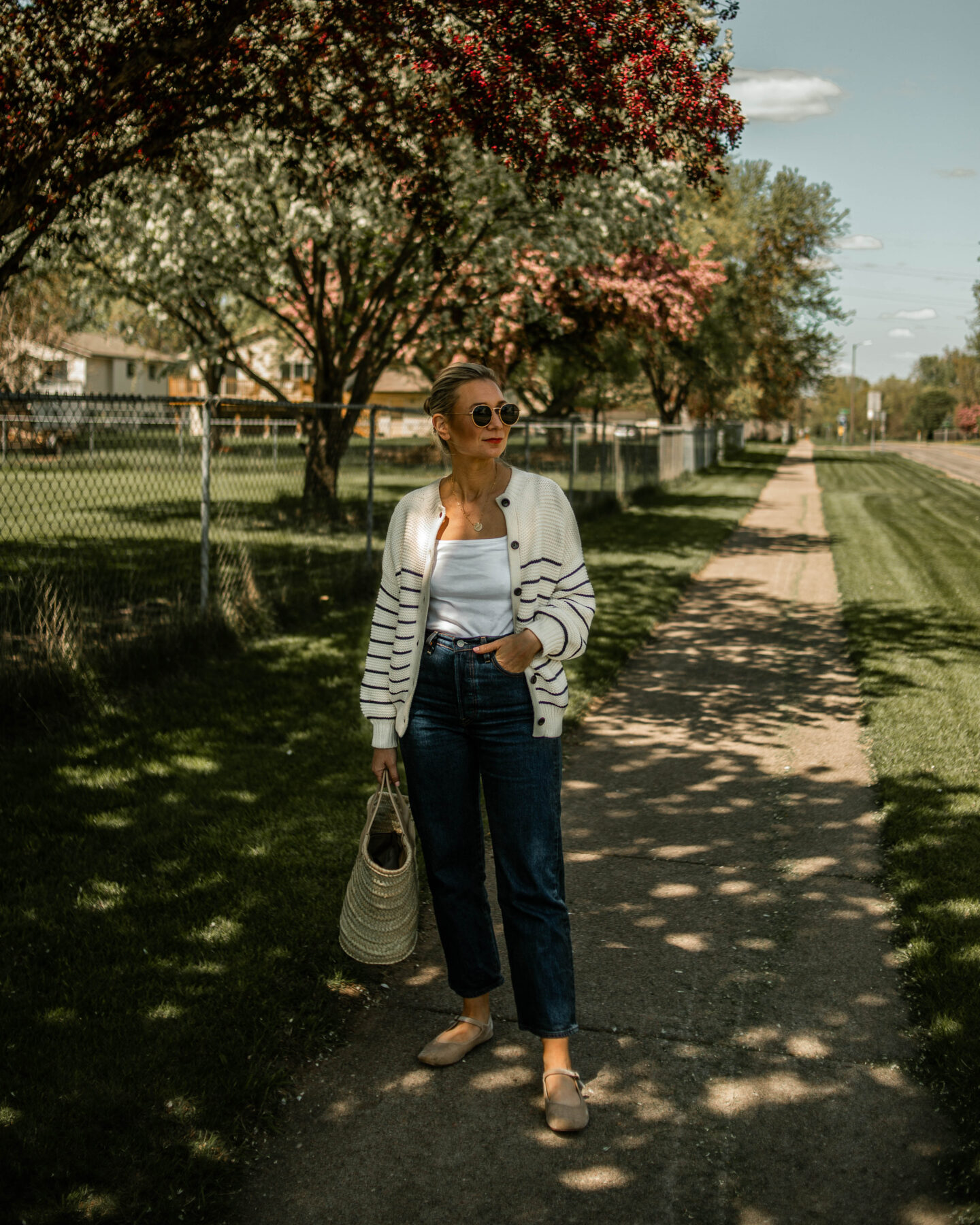 A Very French Inspired Outfit with Breton Stripes and Levis