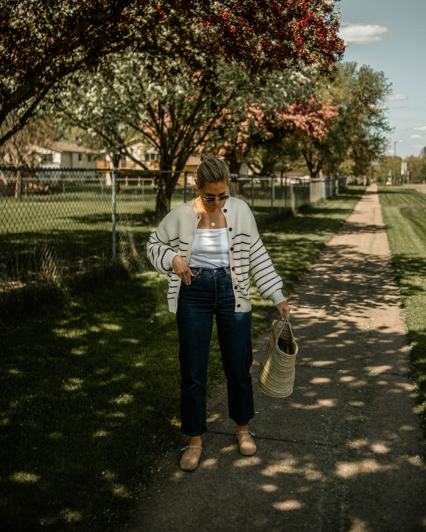 A Very French Inspired Outfit with Breton Stripes and Levis