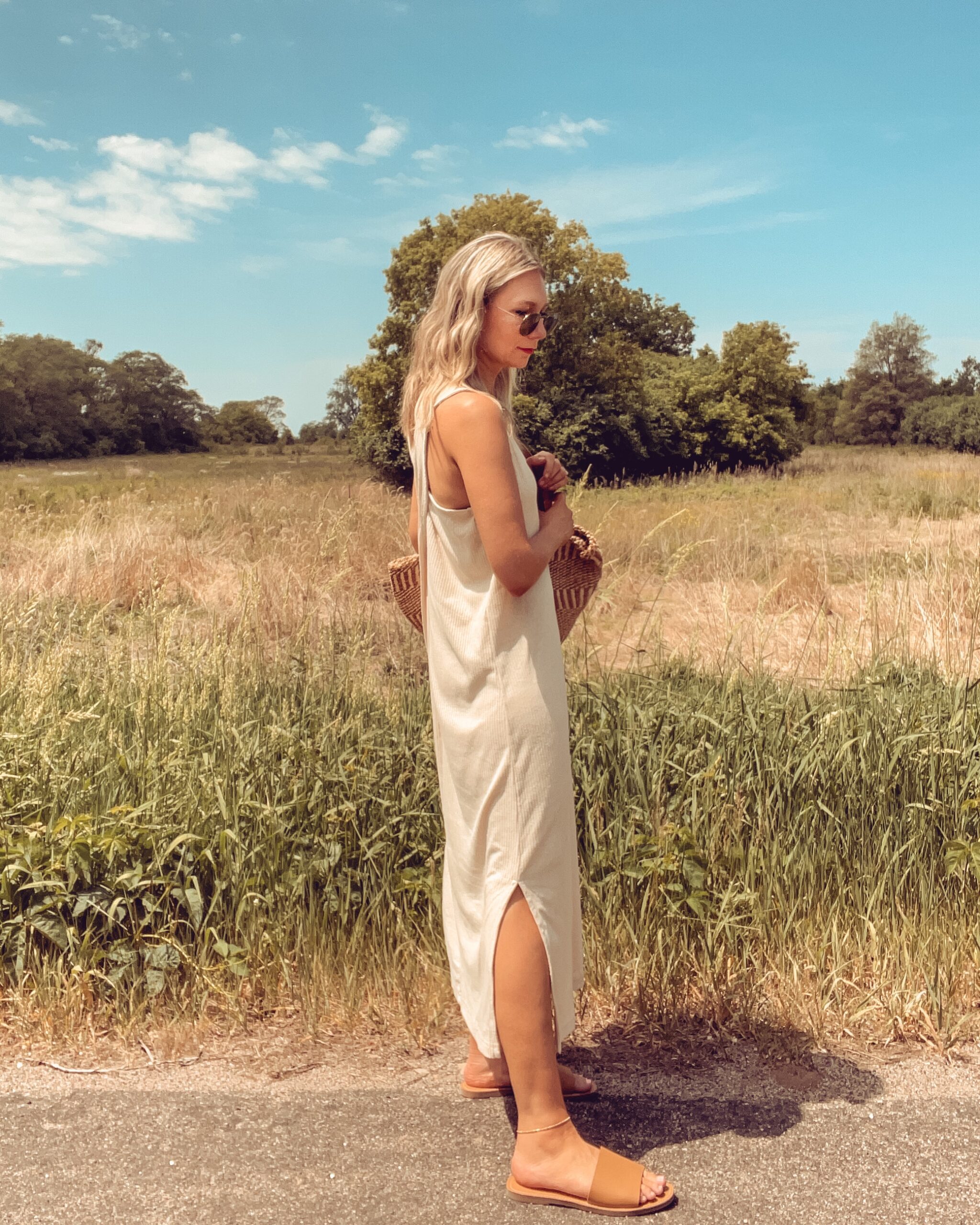 cream midi dress, summer dress, old navy haul