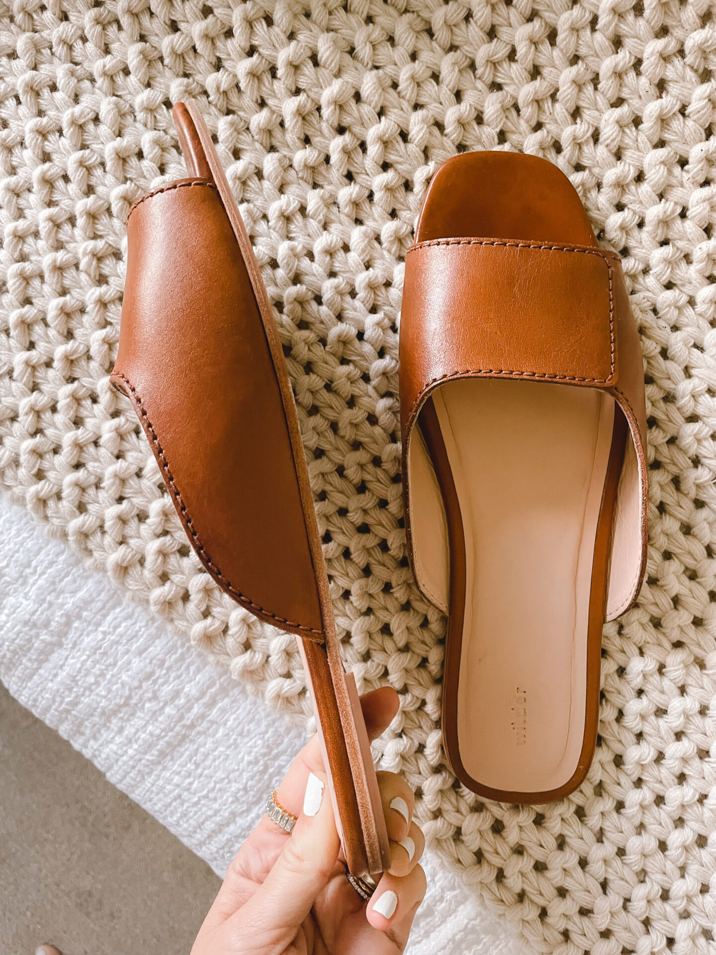 brown slide sandal, wilder review, maude slide wilder review