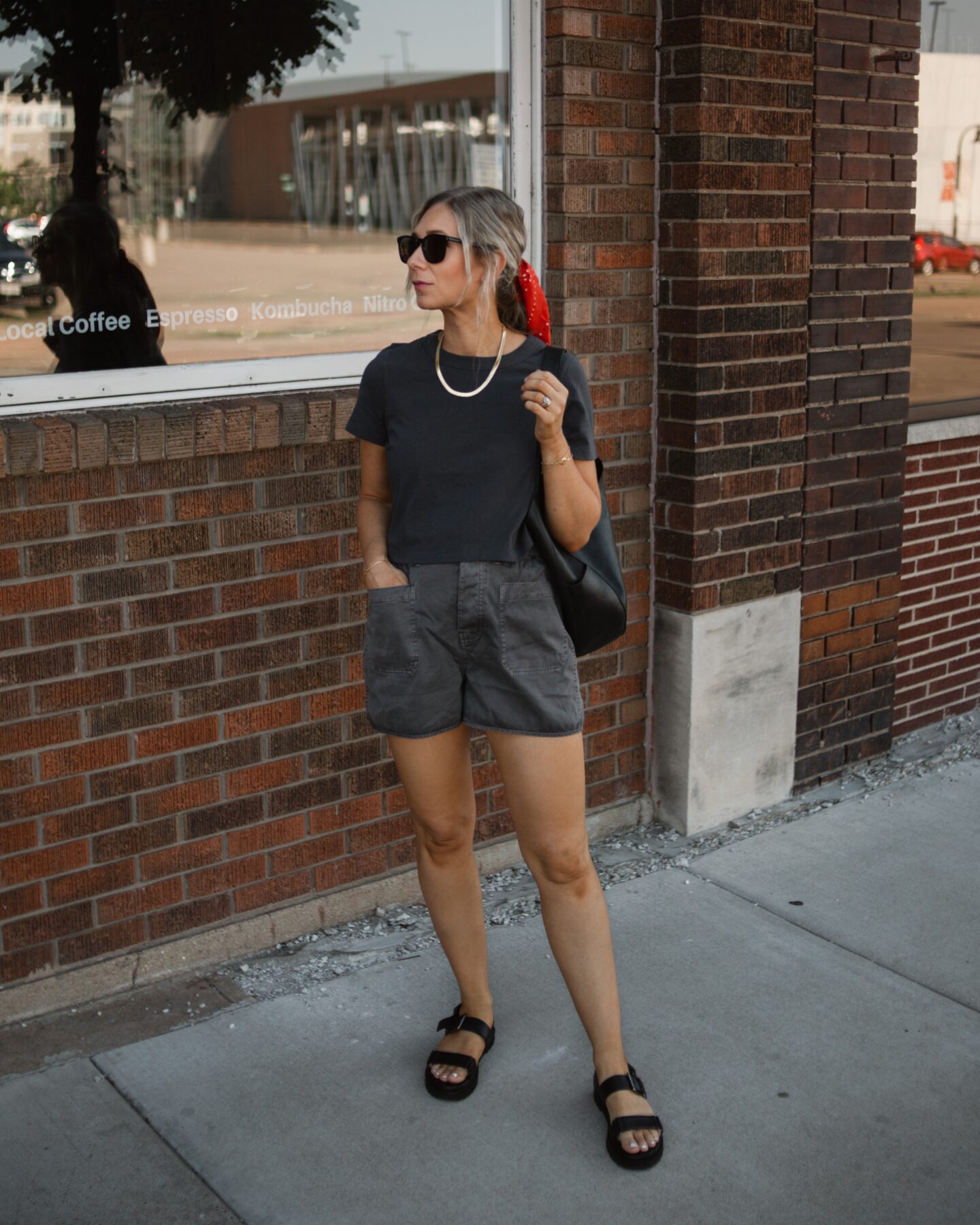 madewell haul, madewell supercrop tee, madewell belclaire pull on shorts, madewell cady lugsole sandals, Madewell oversized shopper bag, review