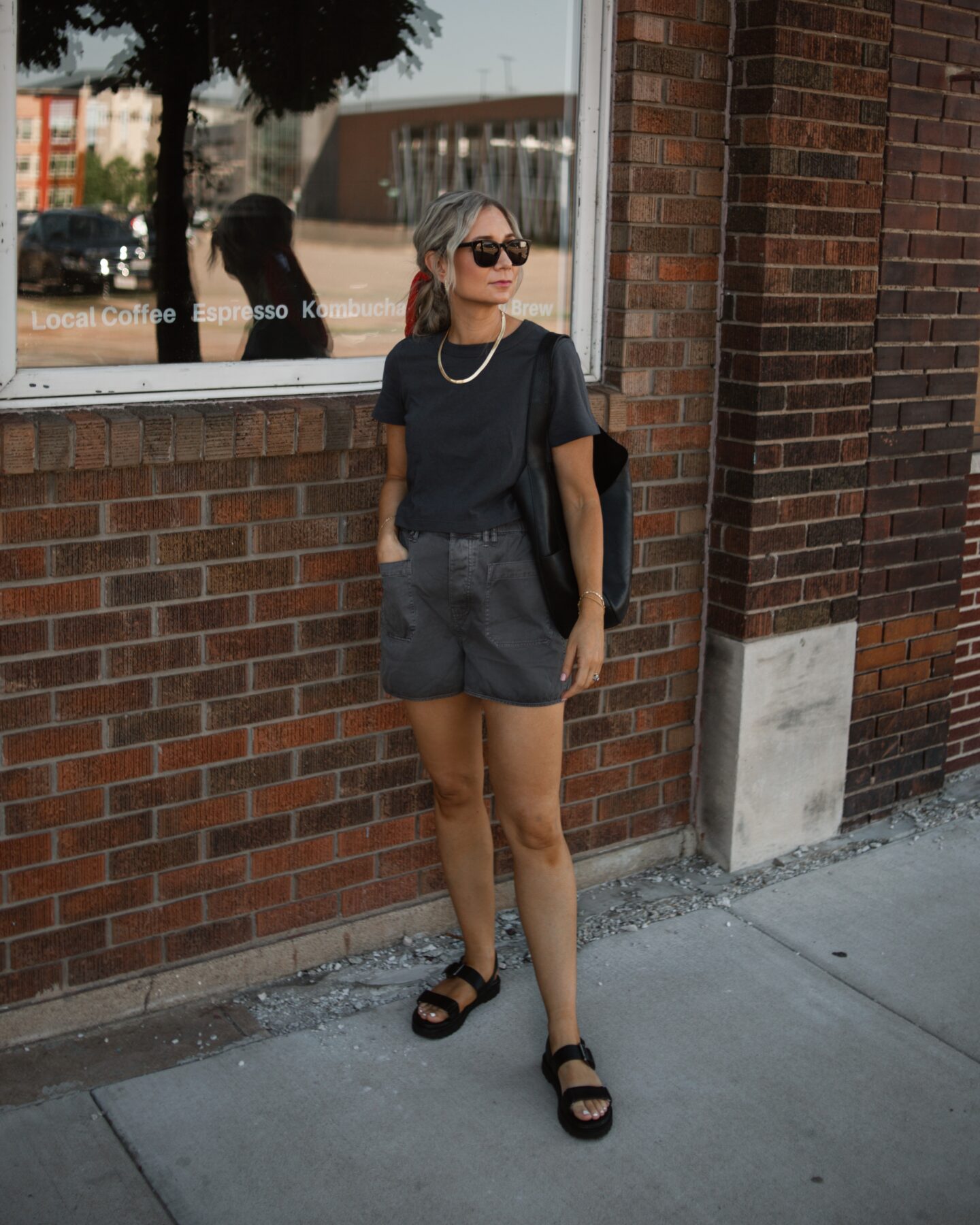 madewell haul, madewell supercrop tee, madewell belclaire pull on shorts, madewell cady lugsole sandals, Madewell oversized shopper bag, review