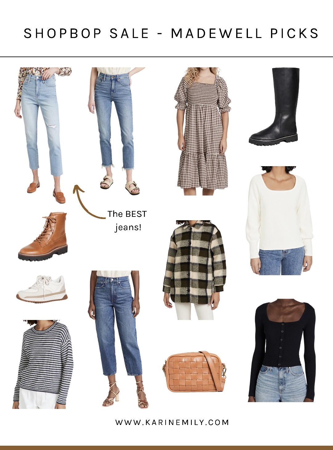 Collage of Madewell clothes on sale at Shopbop