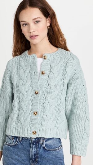 Rixo Joelle Cable Knit Cardigan