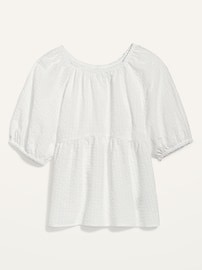 Old Navy Puff Sleeve Seersucker Blouse