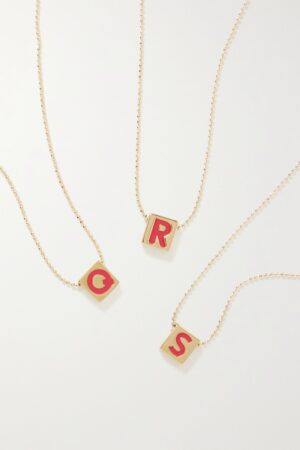 Initial This Gold Plated and Enamel Necklace