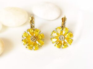 Citrine Daisy Earrings