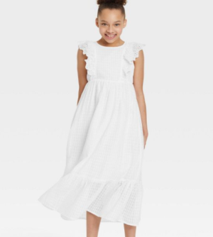 Target Girls White Lace Maxi Dress