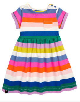 Mini Boden Rainbow Striped Dress
