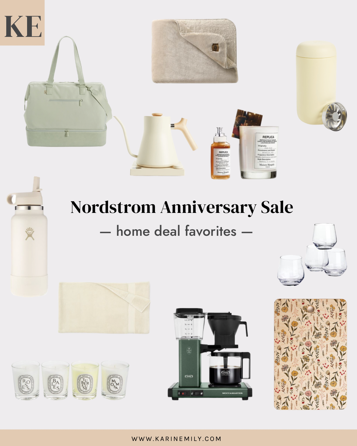 Karin Emily shares a collage of what's on her Nordstrom Anniversary Sale 2022 wishlist