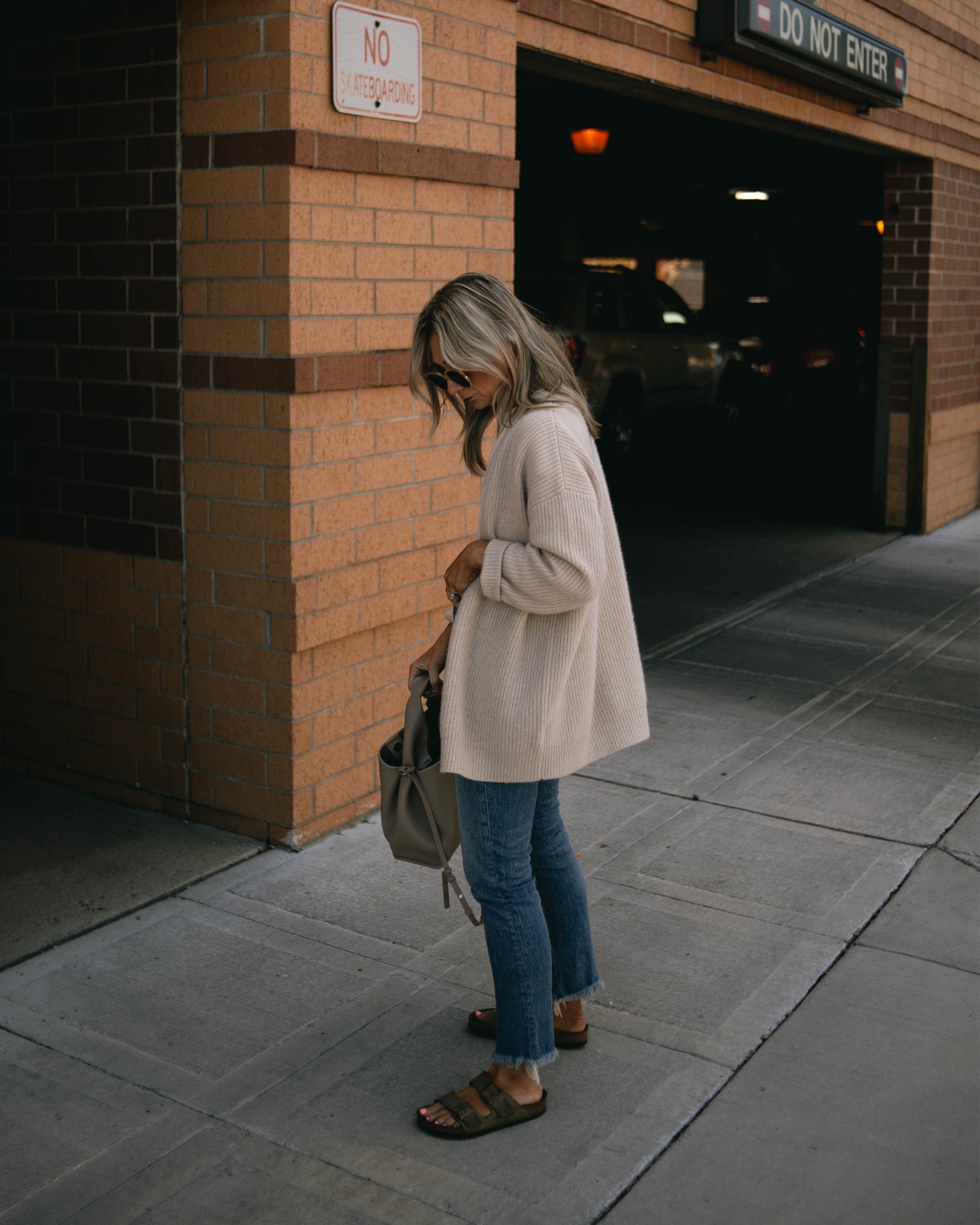 Karin Emily wears a Jenni Kayne Cocoon cardigan