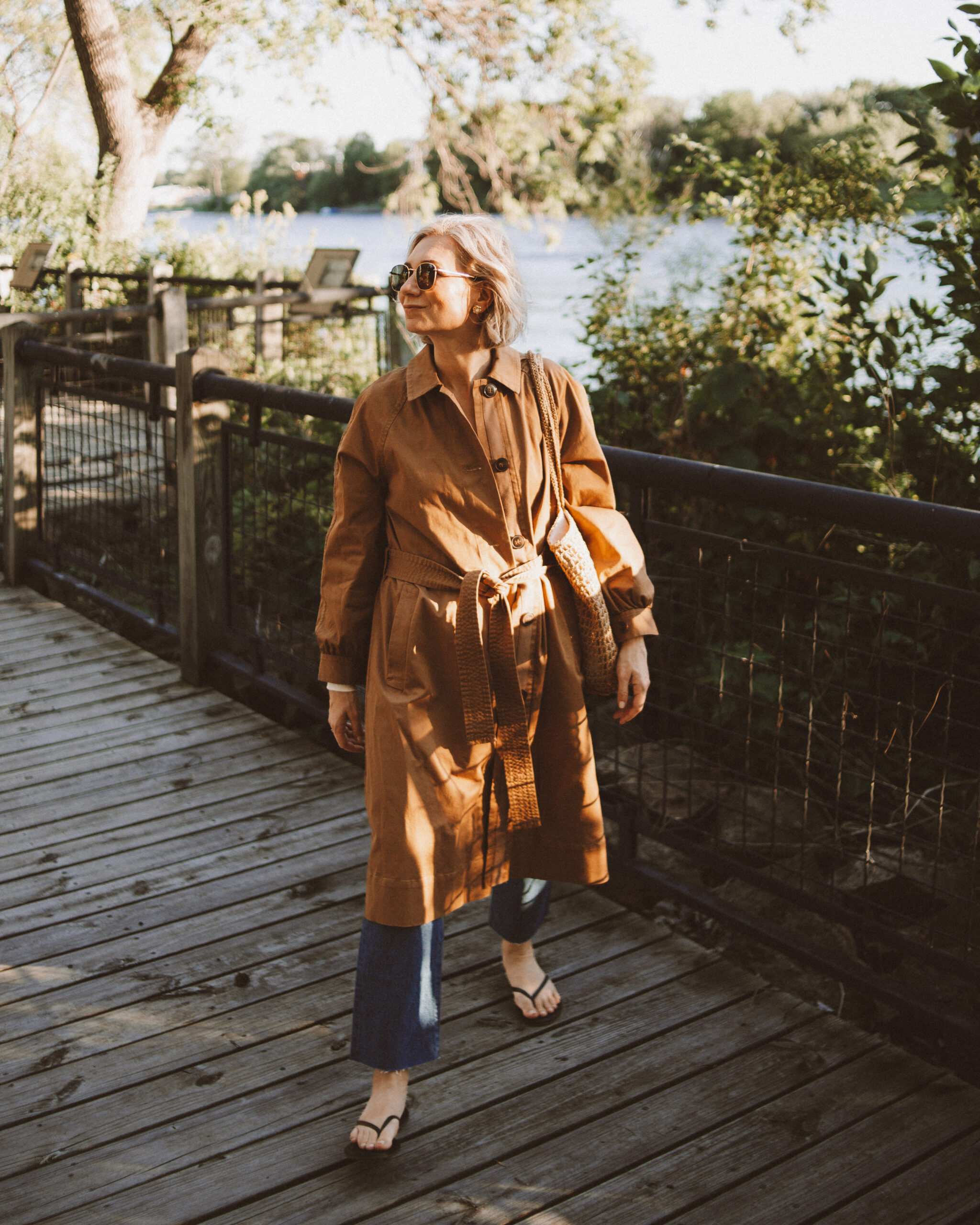 Karin Emily wears the perfect trench coat for fall from Madewell