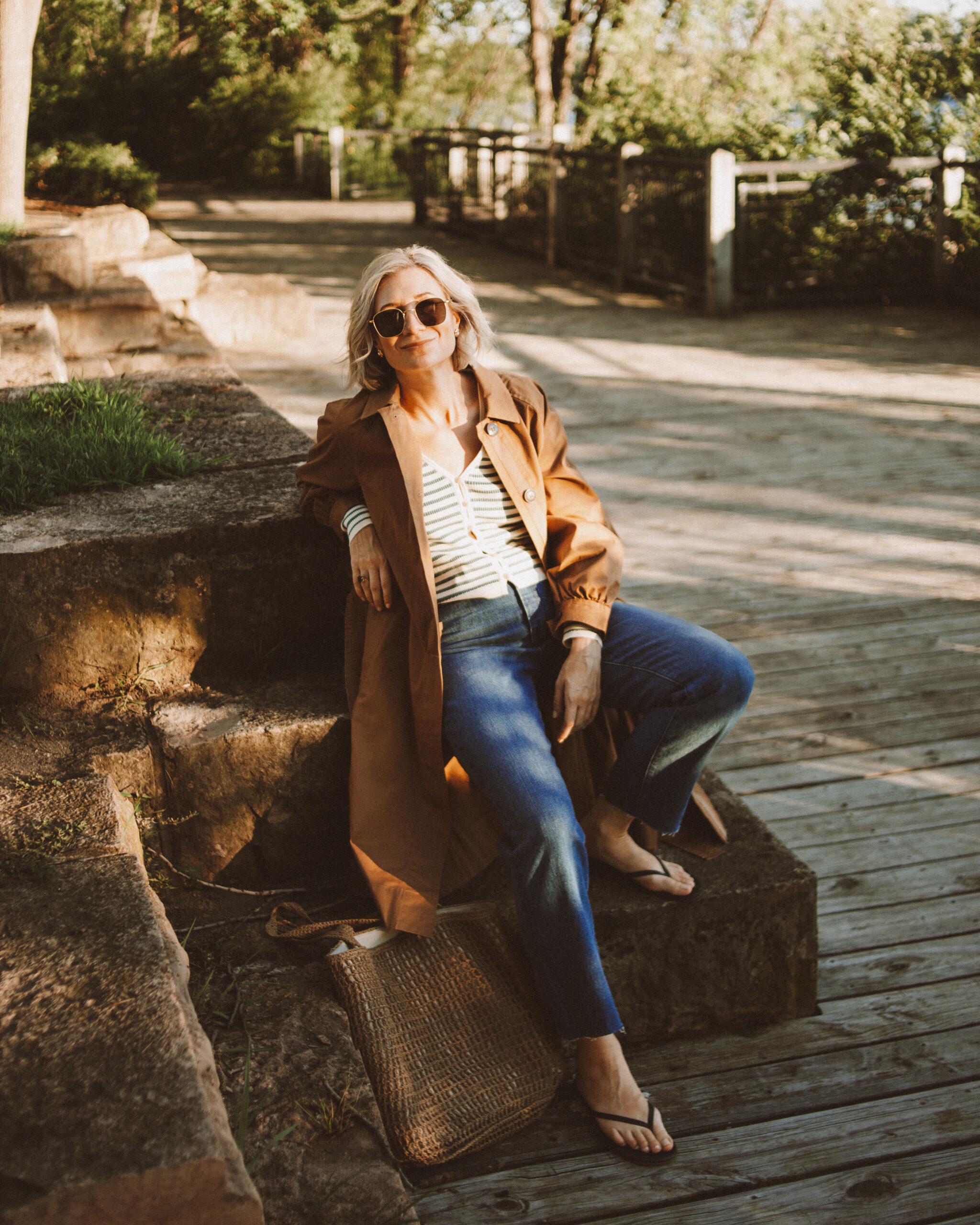 Karin Emily wears the perfect trench coat for fall from Madewell