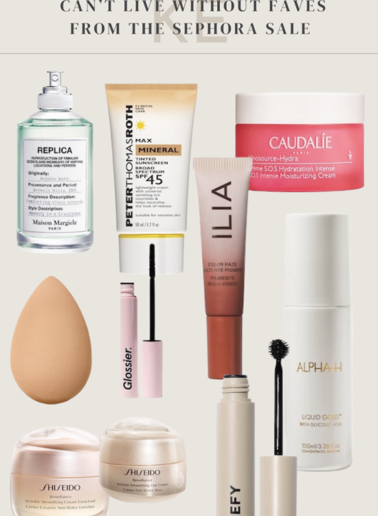 A collage of skincare and makeup faves from the Sephora sale