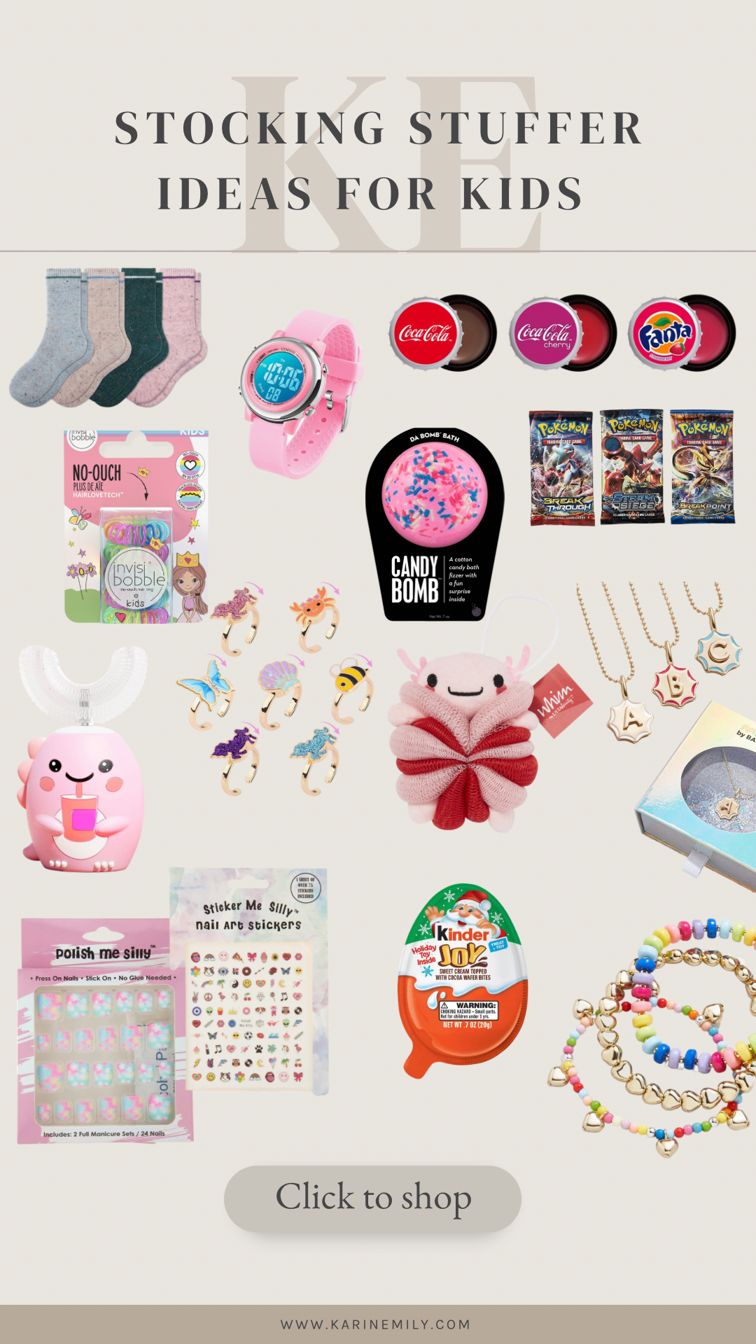 a collage of Christmas gift ideas for kids