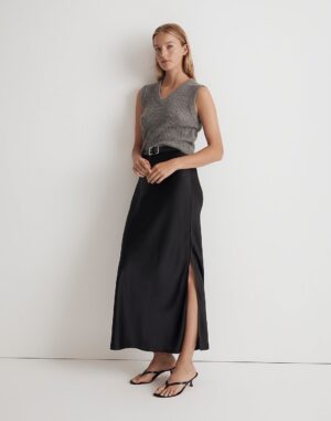 Madewell Satin Maxi Slip Skirt