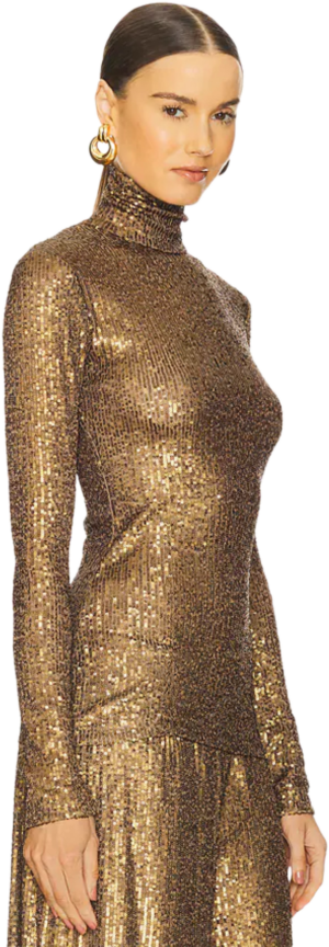 Norma Kamali Bronze Slim Fit Turtleneck