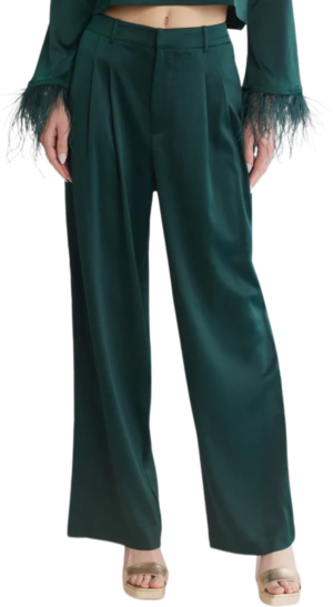 WAYF Satin Wide Leg Trousers